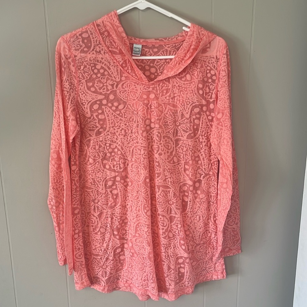 Sheer hooded tunic